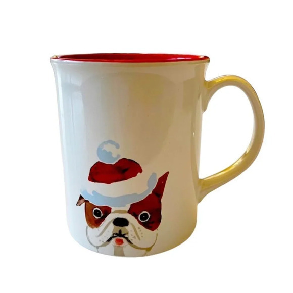 Fringe English Bulldog Christmas Mug Santa Hat Puppy Love‎ Coffee Cup Pets Dogs - Picture 1 of 8